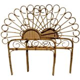 Bamboo and rattan headboard, handcrafted on the Côte d'Azur, 1960