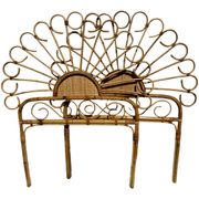 Bamboo and rattan headboard, handcrafted on the Côte d'Azur, 1960