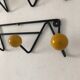 Pair coat racks balls 4 vintage patères 1960
