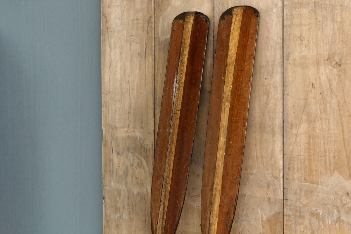 Former pair of wooden oars