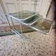 Vintage chrome smoked glass nesting coffee table