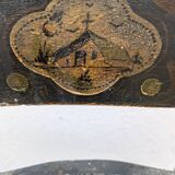 Set of a painted table with its 5 chairs