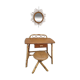 1950 vintage rattan dressing table with sun mirror