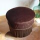 Pouf velours vintage à franges
