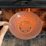 5 art deco cups pink old glass