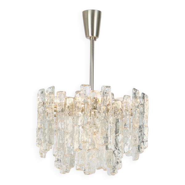 Lustre en verre ice Murano par Kalmar, Autriche, années 1960 — Beyit