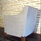 Art Deco chair with otoman