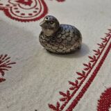 Quail salt shaker in metal Mauro Manetti style