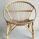 Salon, fauteuil et table en rotin 1960's