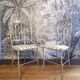 Paire de chaises Chiaviari en laiton