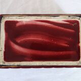 Art Deco box in burgundy ceramic art Poët Laval