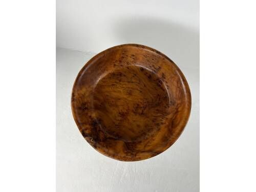 Large plate made of thuya root, Morocco, 1980s, Ø70 cm