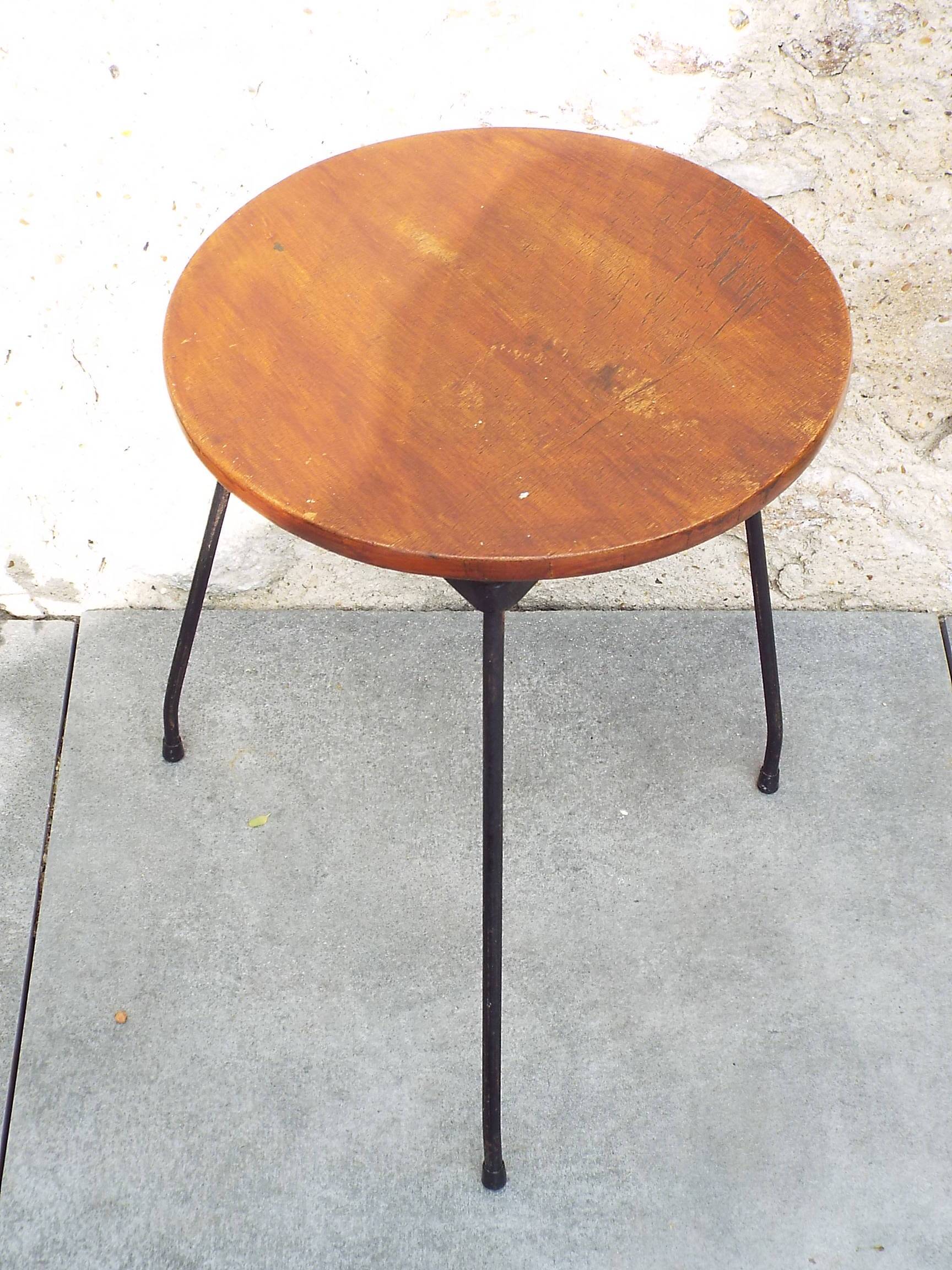 60s tripod end table