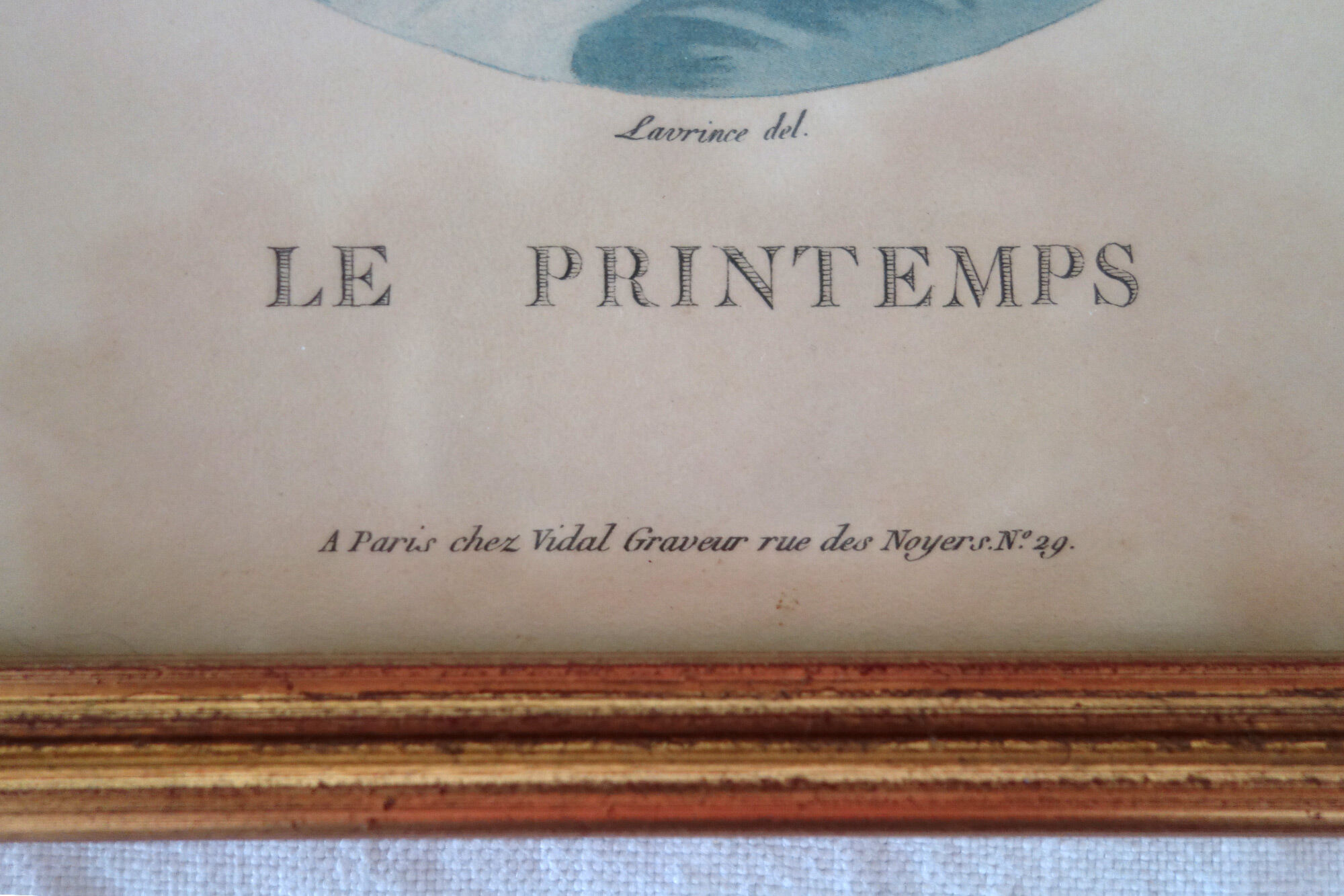 4 old lithographs of the 4 seasons
