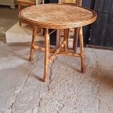 Vintage rattan table
