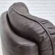 Chaise pivotante danoise des années 1970, état d'origine, cuir d'ameublement marron.