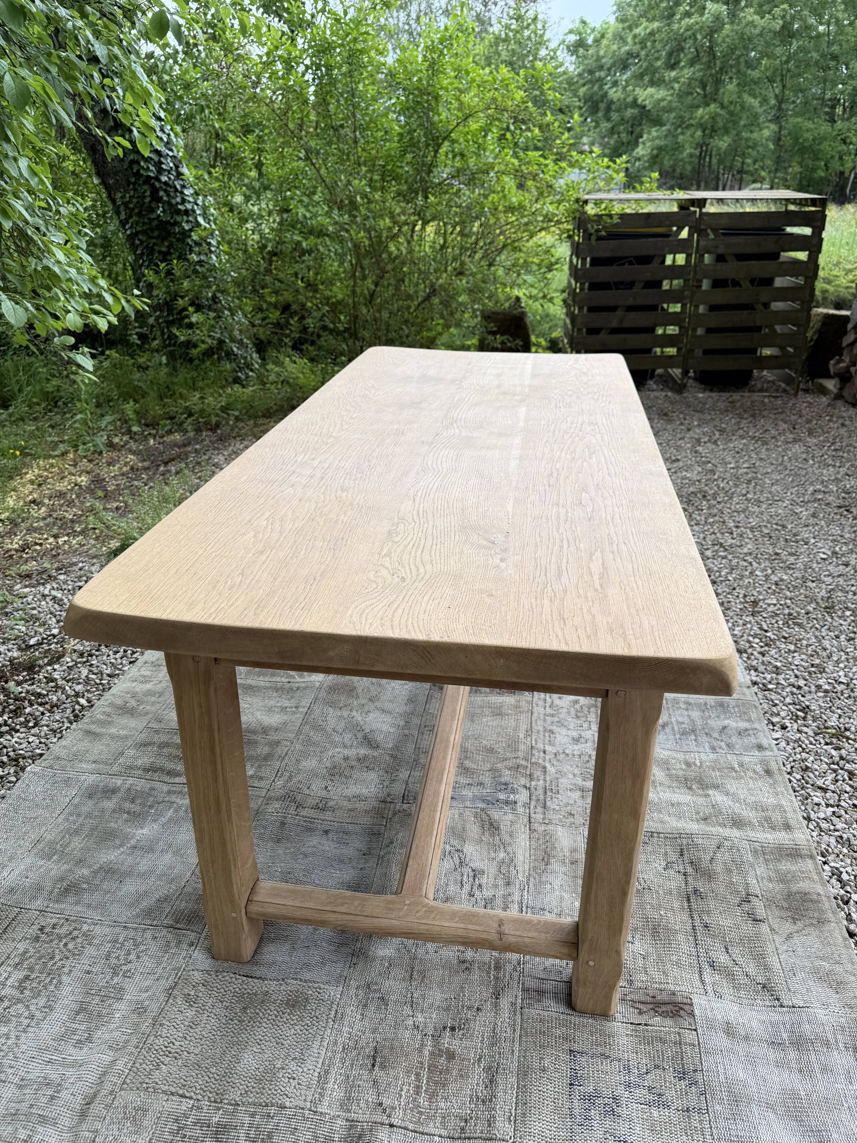 Table de ferme rénové 180cm double tiroir