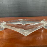 A pair of vintage moulded glass candlesticks.