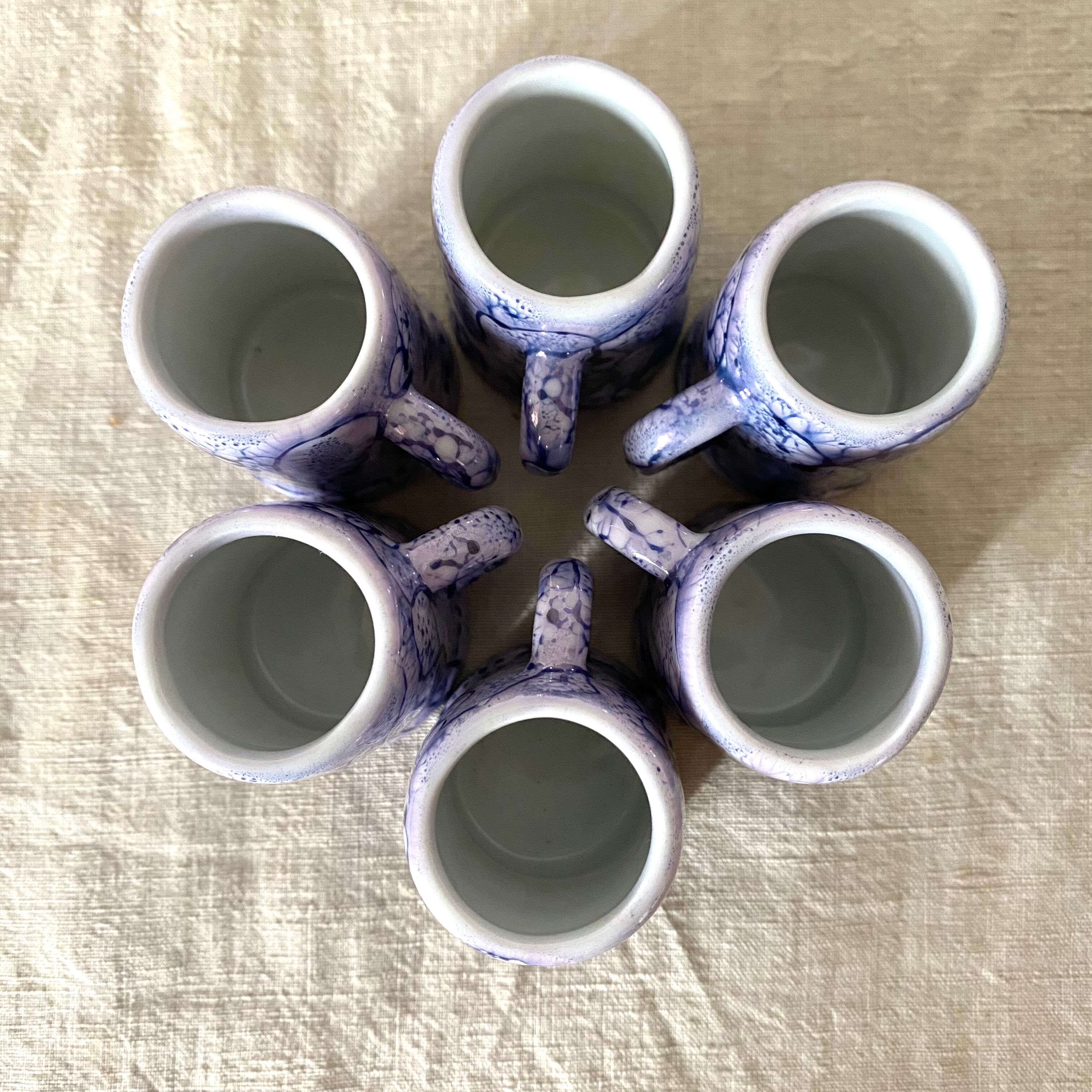 Marbled ceramic mugs