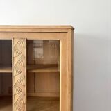 Renovated Parisian art deco solid wood display case