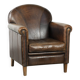 Armchair / lounge chair made of sheepskin leather with characterful patina