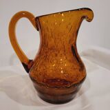 Biot pitcher in bubbled glass