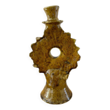Yellow terracotta candle holder