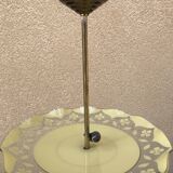 Brass and yellow glass hanging lamp