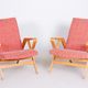 Pair of salmon midcentury armchairs, made by Tatra pravenec, 1950s czechia