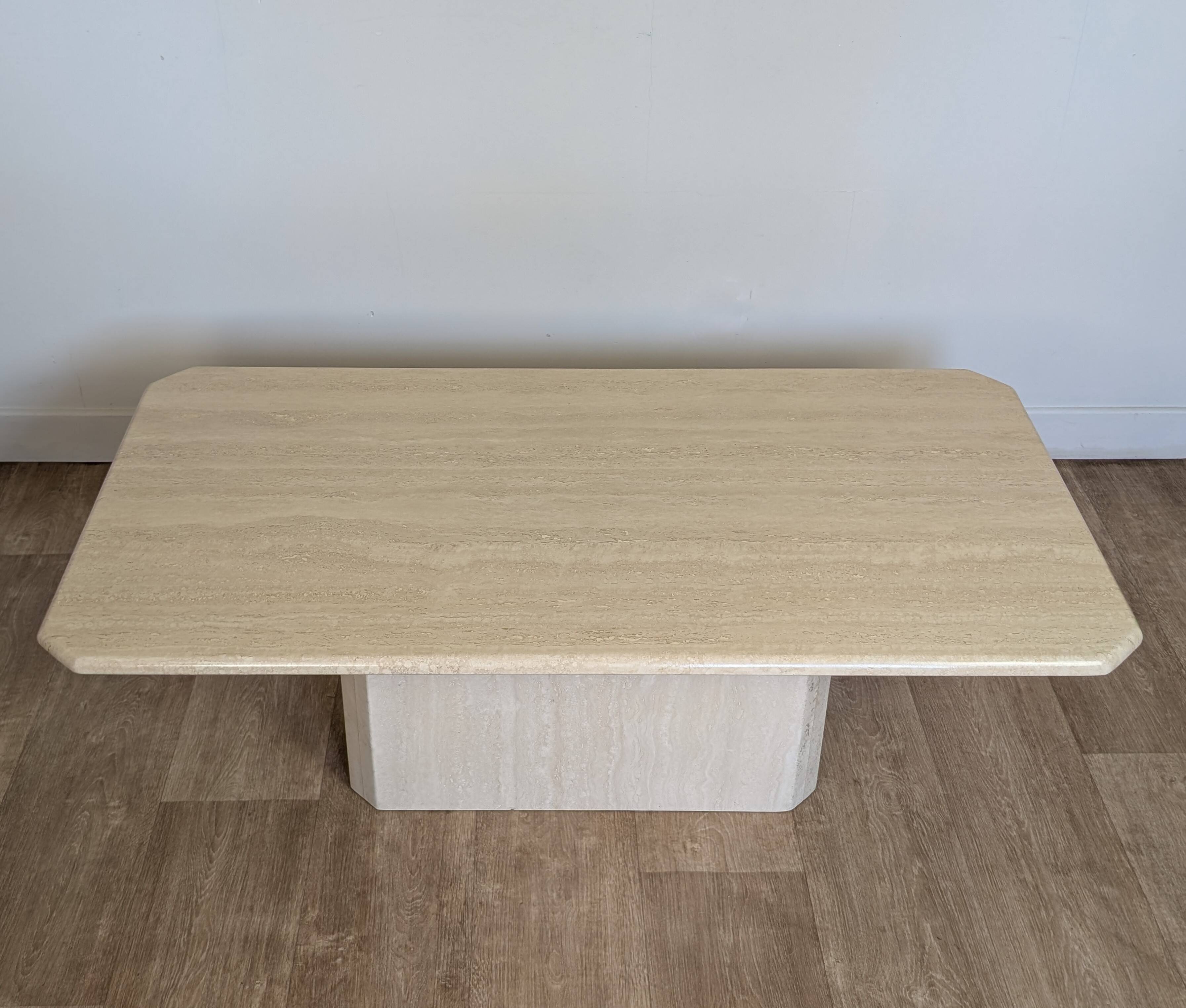 Travertine coffee table