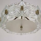 Lampe à Suspension Sculpturale Vintage en Verre par Kamenický Šenov, 1970s