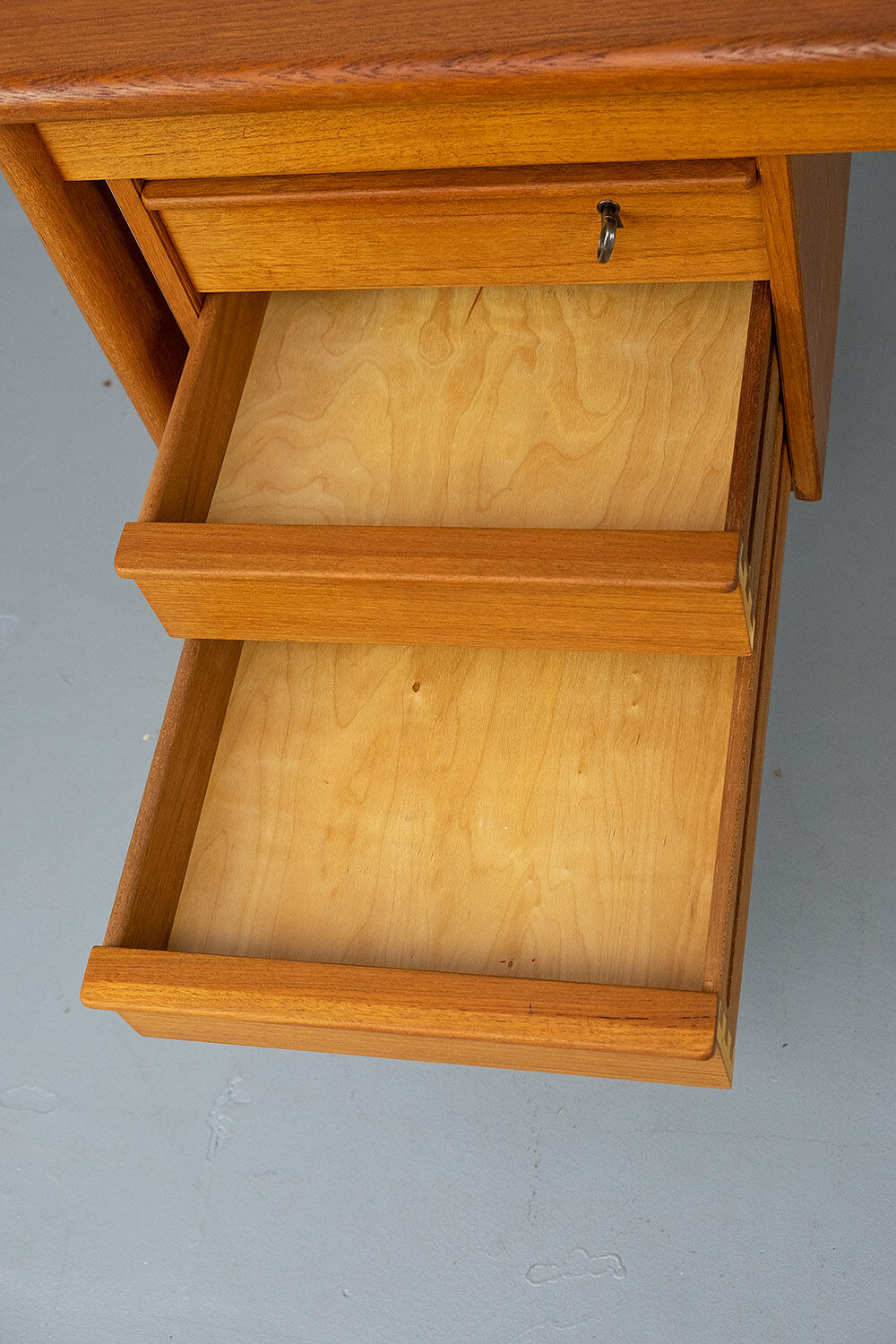 Teak Desk with movable table top by Løvig, 1960s