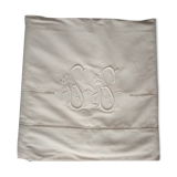 Old linen sheet embroidered monogram SS 320 X 230 cm