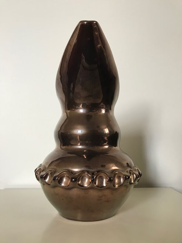 Pichet en céramique irisée signée Giraud Vallauris