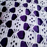 Dessus de lit  en coton blanc  point crochet à la main