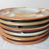 Service 6 plates with compartments Grès du Marais France