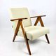 Vintage Beige Boucle and Rosewood Model like B-310 Lounge Chair, 1970s