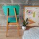 Beech chair compass feet 50s- 60s vinyl - vintage