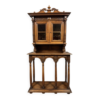 Superb Renaissance style walnut display cabinet circa 1850