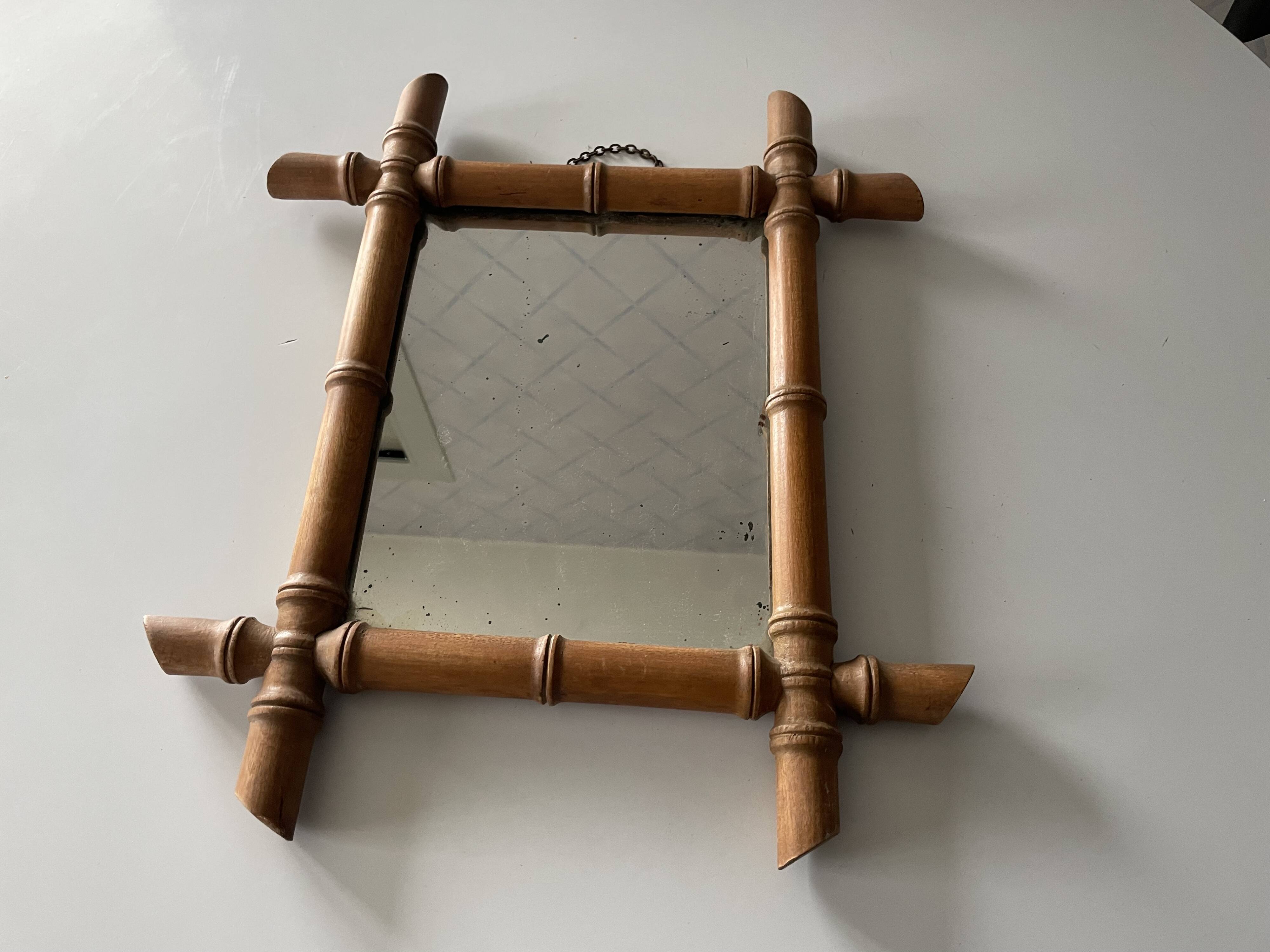 1960s faux bamboo mirror