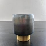 Photophore en verre et laiton