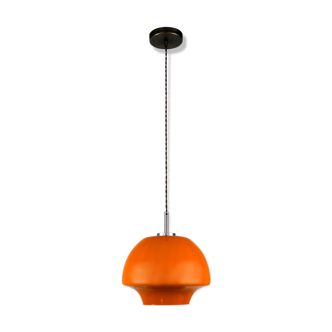 Mid-Century orange glass hanging lamp