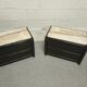 Pair of lacquered and marble bedside tables