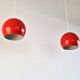 Lot de 2 suspensions en métal rouge, Danemark 1960's