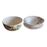 Salad bowl and drainer in vintage slip