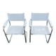 Pair of Bauhaus S34 chairs by Mart Stam in leather and steel.