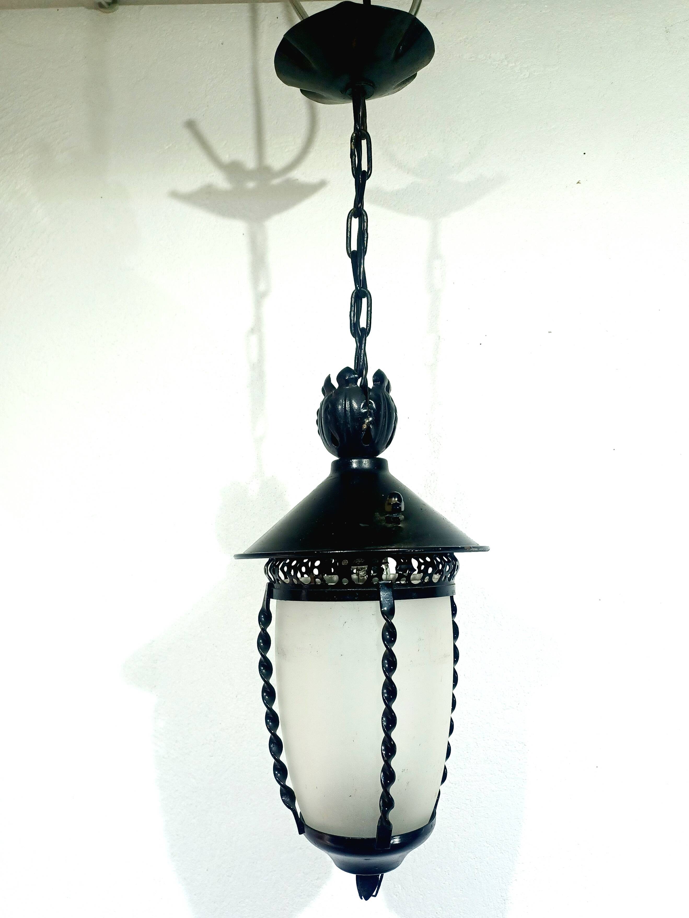 Small 1-light wrought iron lantern