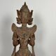 Grande statuette de kinaree, adorant, devi en bois sculpté. Thailande