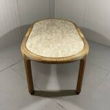 Vivai del Sud rattan & travertine dining table Italy 1960’s