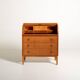 Scandinavian elm and burl wood secretary, 1950s/1960s